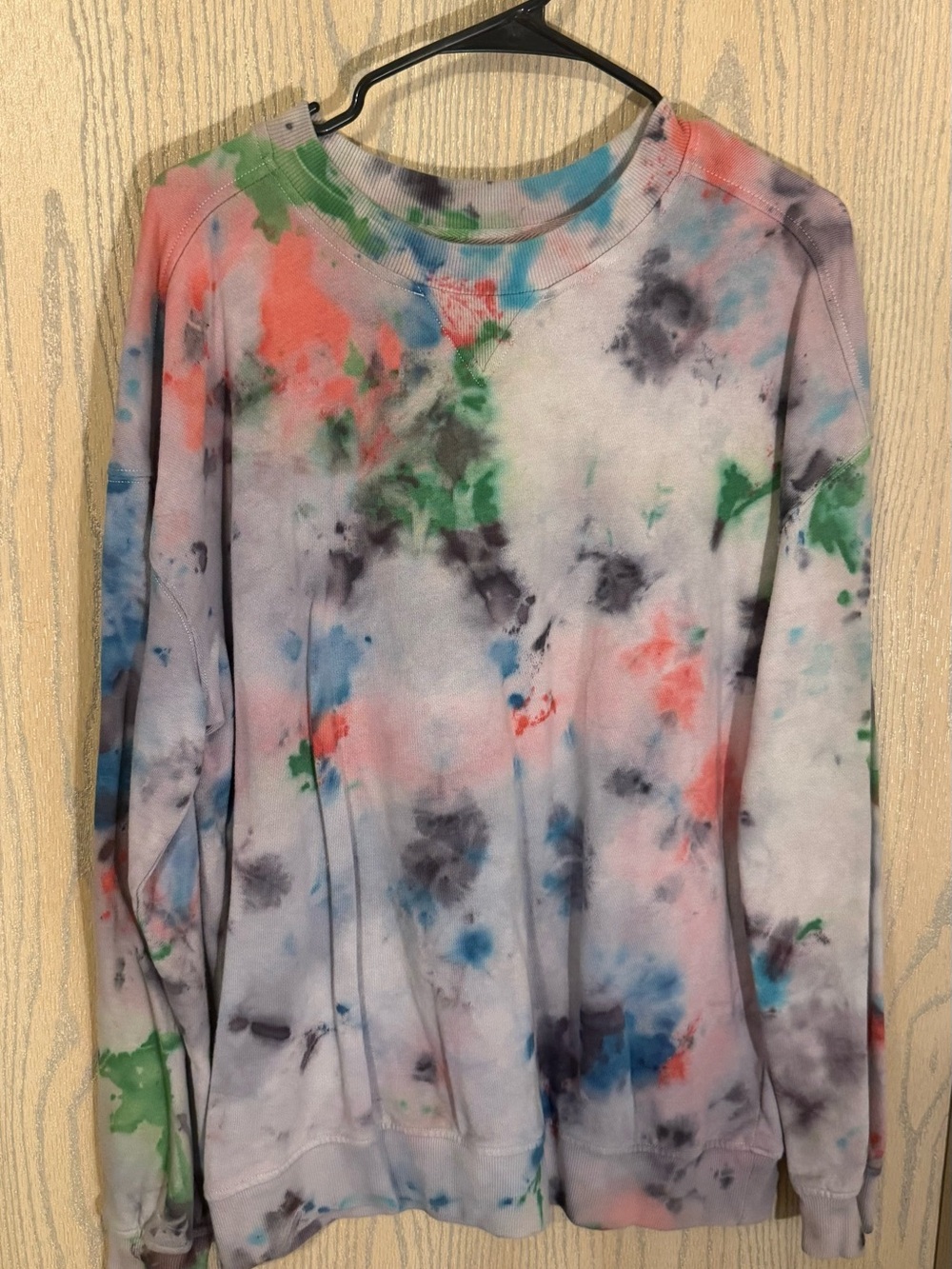 Goodfellow & Co Tie-Dye Crewneck Sweatshirt in White, Coral, Blue, Green, Gray